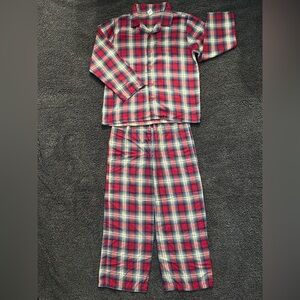 GAP Kids Plaid Flannel Pajama Set - Red, Blue, and Cream Kids 14